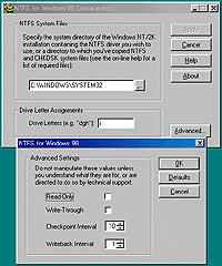 「NTFS for Windows 98」BETA 1