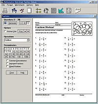 「Mathematics Worksheet Factory Deluxe」v1.7
