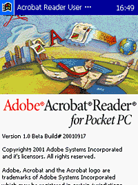 「Adobe Acrobat Reader for Pocket PC」Public Beta英語版