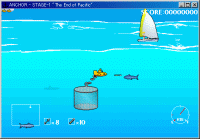 ゲーム開始直後は魚を捕まえて海上に届けよう