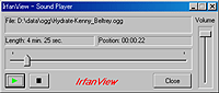 「IrfanView32」v3.80でOGG Vorbis形式の音声ファイルを再生