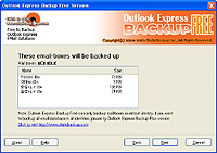 「Outlook Express Backup Free」v1.0