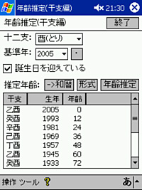 「年齢推定(干支編)」v1.0.2005.1016