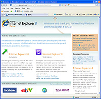 「Internet Explorer」v8 Beta 1 英語版