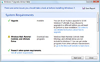 「Windows 7 Upgrade Advisor」v1 Beta